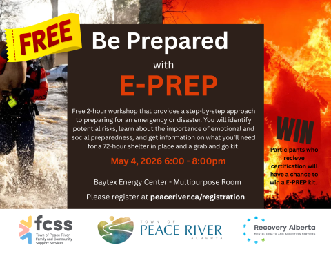 Fire and Flood background with Be prepared in bold.