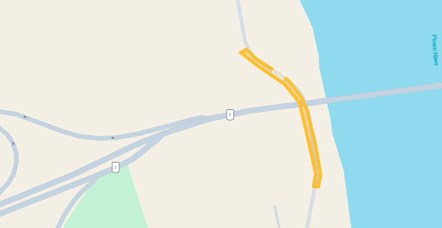 Map of road closure