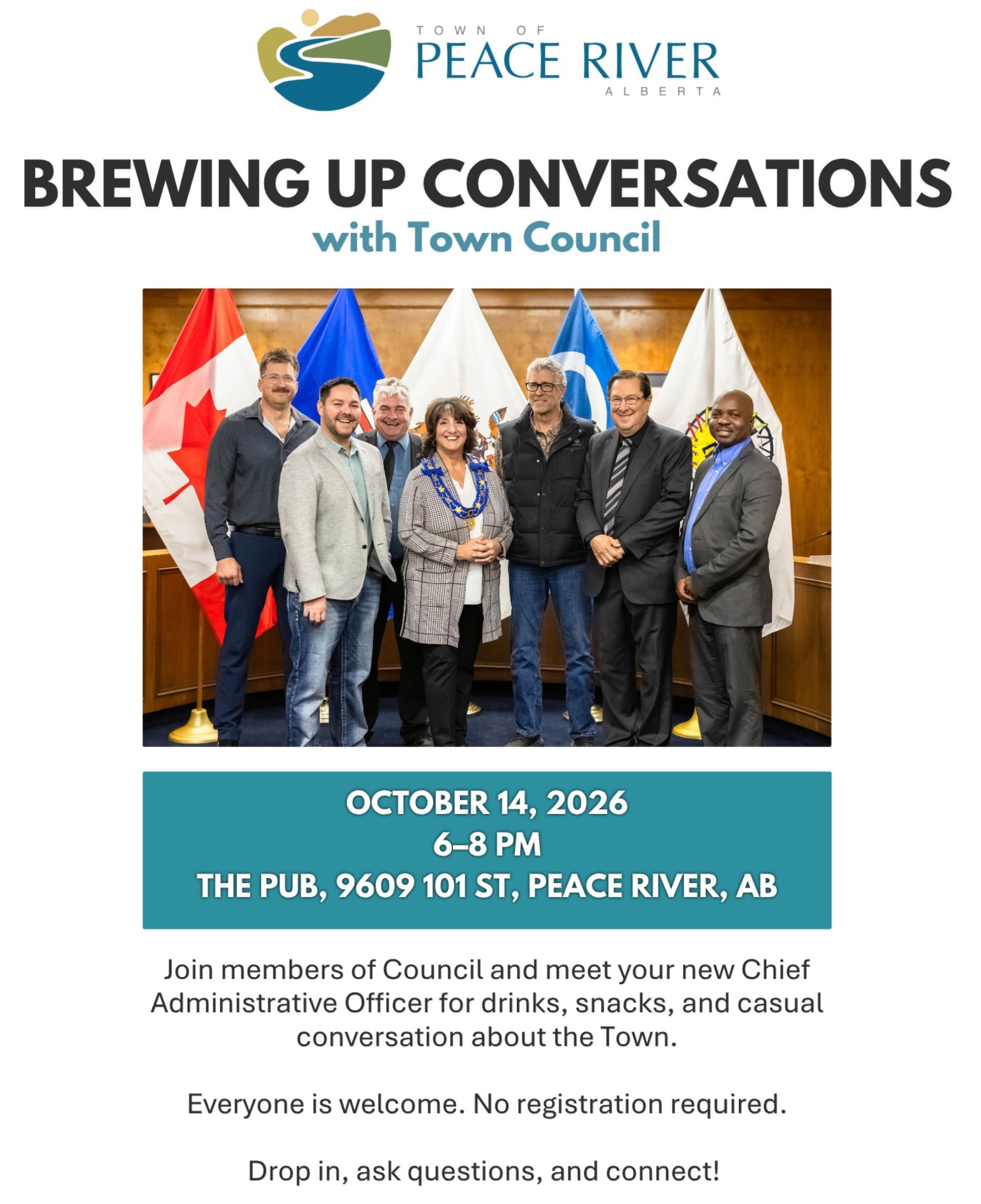 Brewing up Conversations with Town Council October 14 from 6 to 8 p.m. at the Pub
